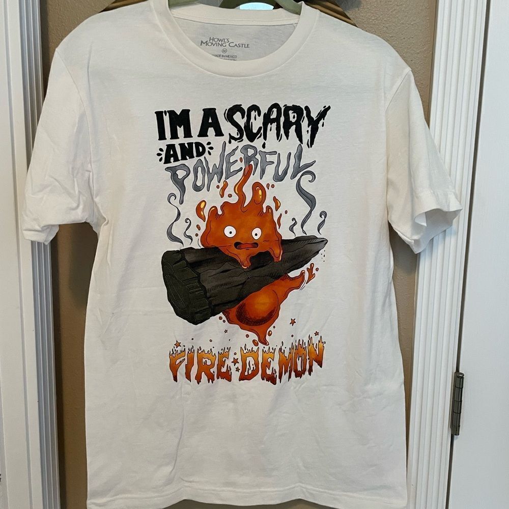 Howl’s Moving Castle Ghibli I’m A Scary Fire Demon Shirt NWOT Medium